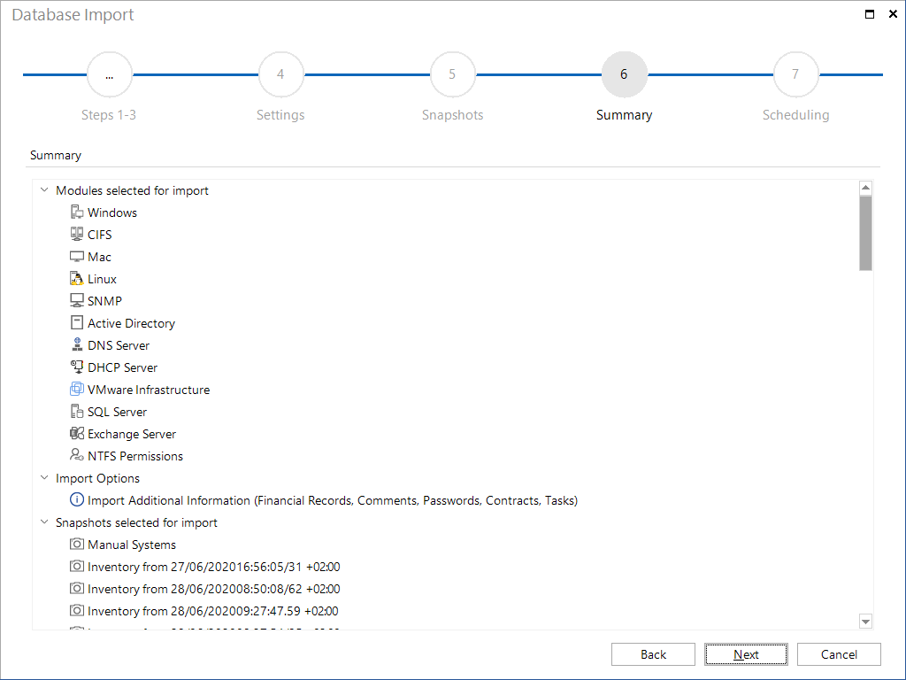 Docusnap-Database-Import-Summary