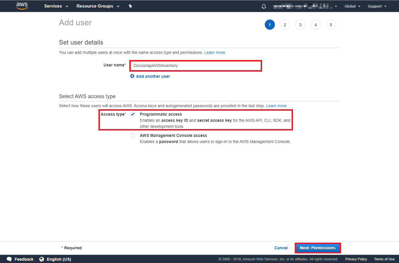 Docusnap-Inventory-AWS-Preparations-Create-User