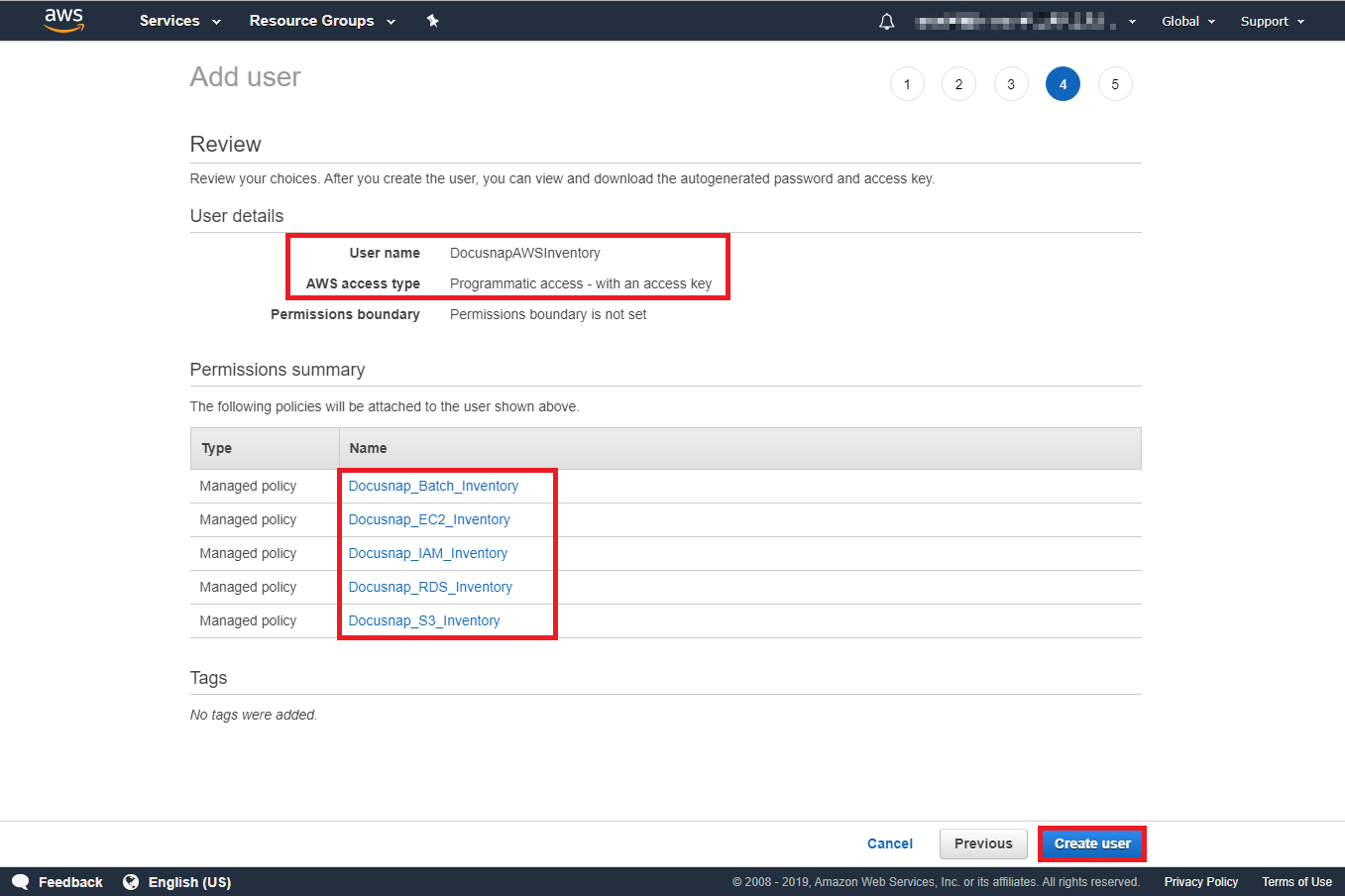 Docusnap-Inventory-AWS-Preparations-User-completed