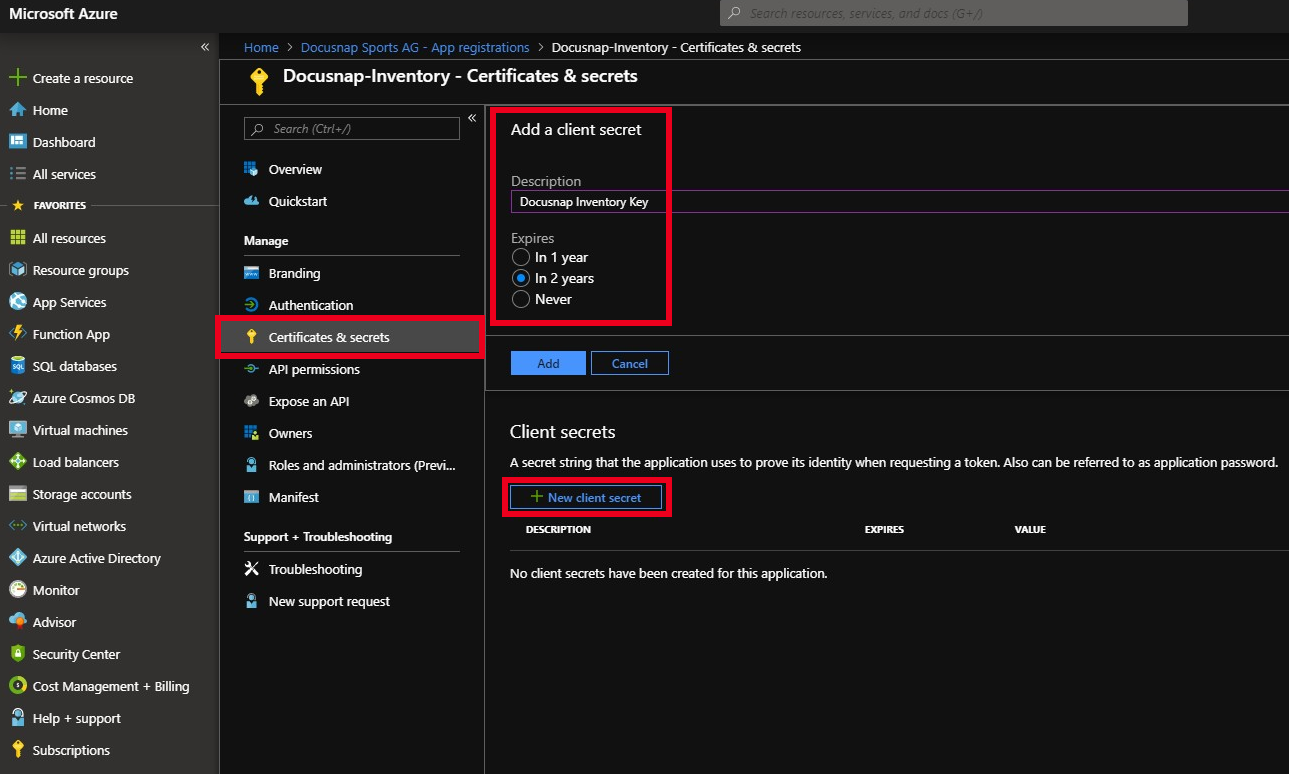 Docusnap-Inventory-Azure-Preparations-Create-Key