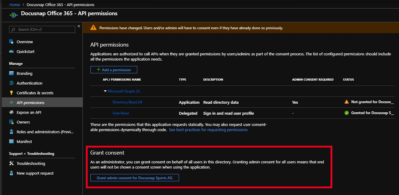 Docusnap-Inventory-Azure-Preparations-Office365-Authorize-Application-Grant-consent