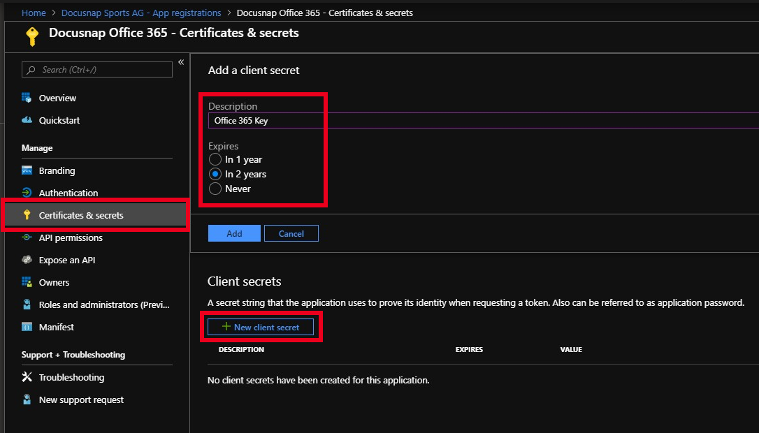 Docusnap-Inventory-Azure-Preparations-Office365-Create-Key