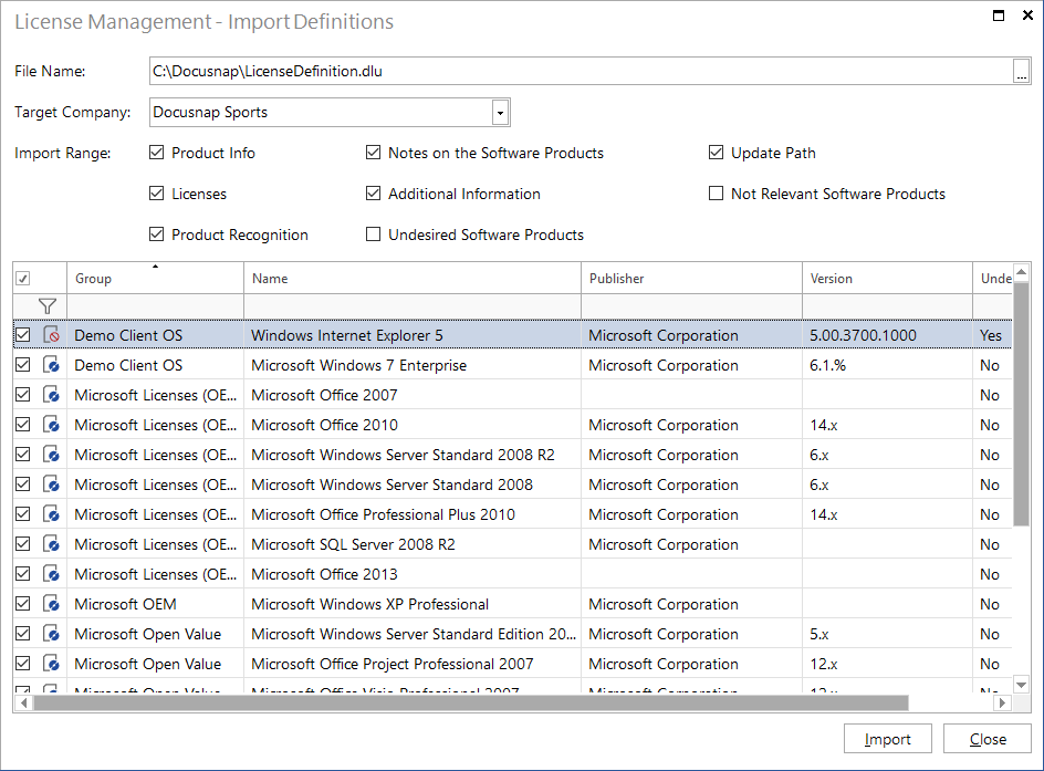 Docusnap-License-Management-Import-Definition