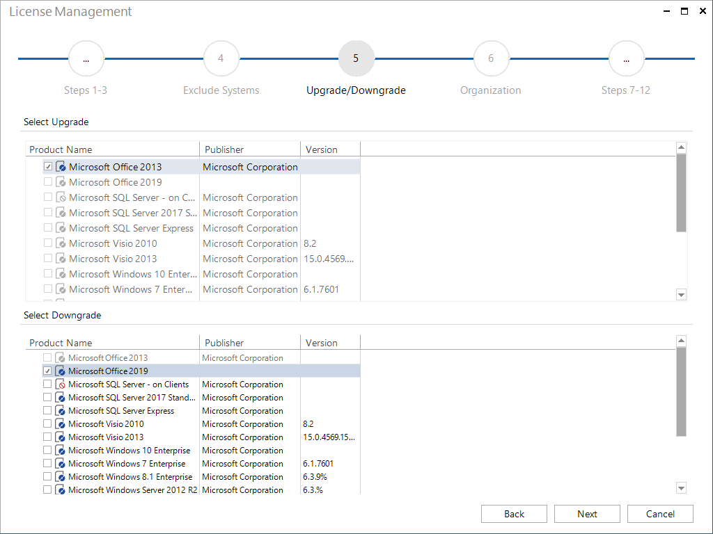 Docusnap-License-Management-Product-Downgrade