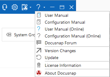 Docusnap-Menu-Help-Support