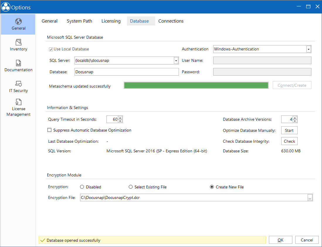 Docusnap-Tools-Options-Database-LocalDB