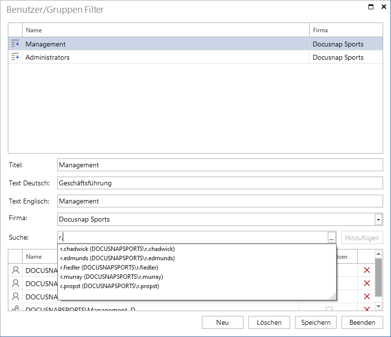 Docusnap-Berechtigungsanalyse-Benutzer-Gruppen-Filter