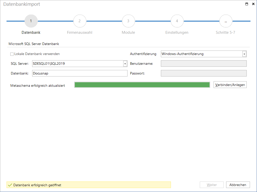 Docusnap-Datenbankimport-Datenbank