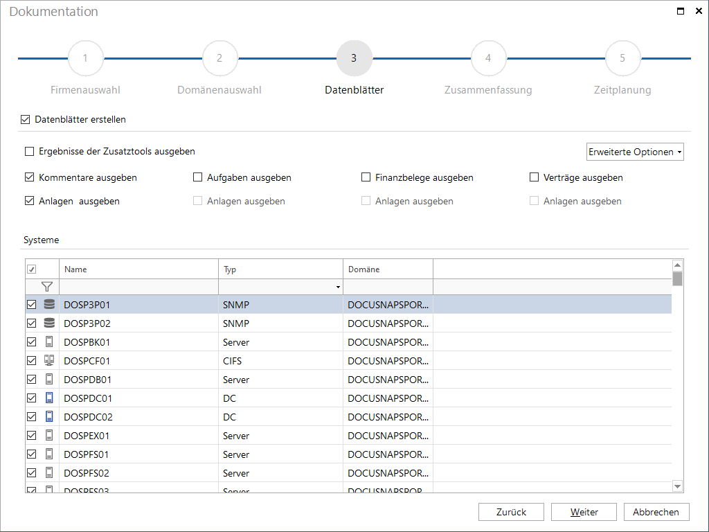 Docusnap-Dokumentation-Datenblaetter