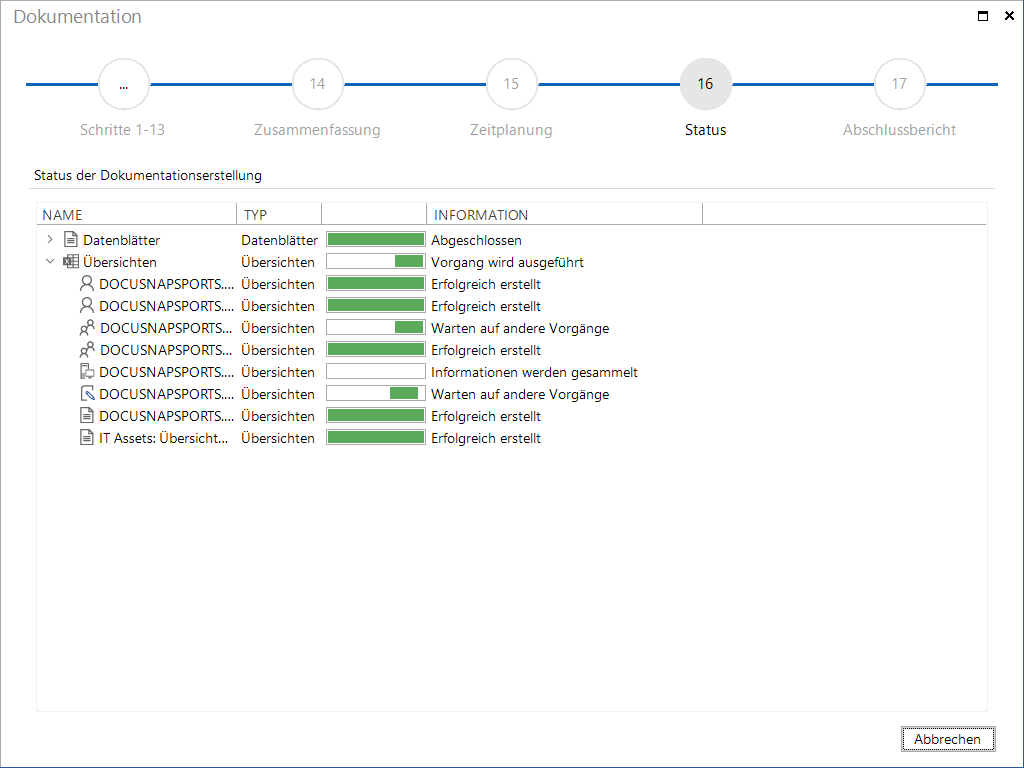 Docusnap-Dokumentation-Status