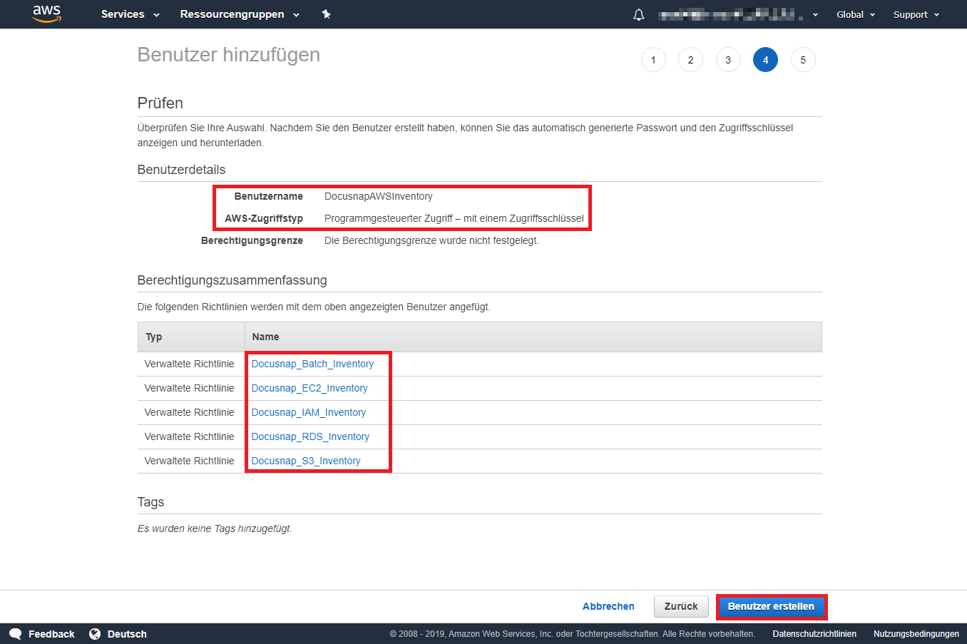 Docusnap-Inventarisierung-AWS-Vorbereitung-Benutzererstellung-abschliessen