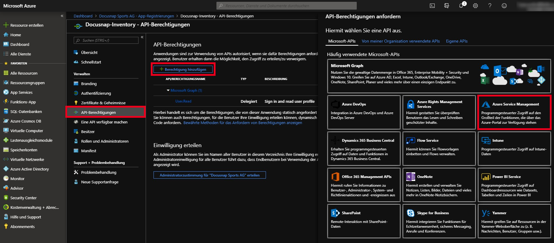 Docusnap-Inventarisierung-Azure-Vorbereitung-Anwendung-autorisieren