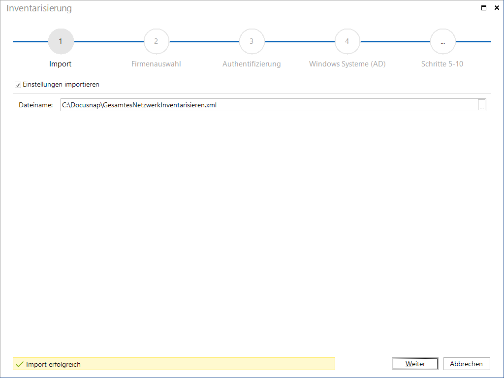 Docusnap-Inventarisierung-Import