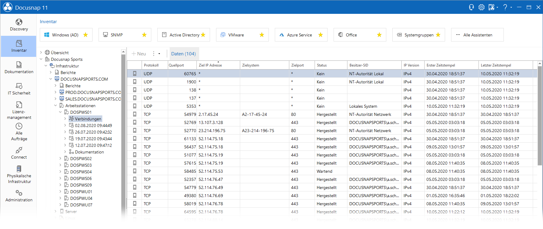 Docusnap-Inventarisierung-Kommunikationspfade-System