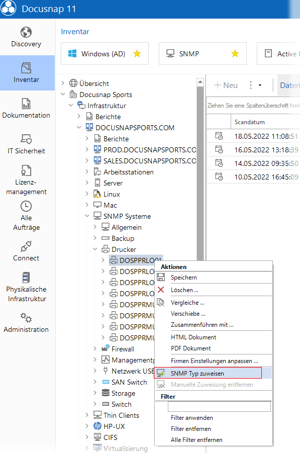 Docusnap-Inventarisierung-SNMP-manuell-zuweisen