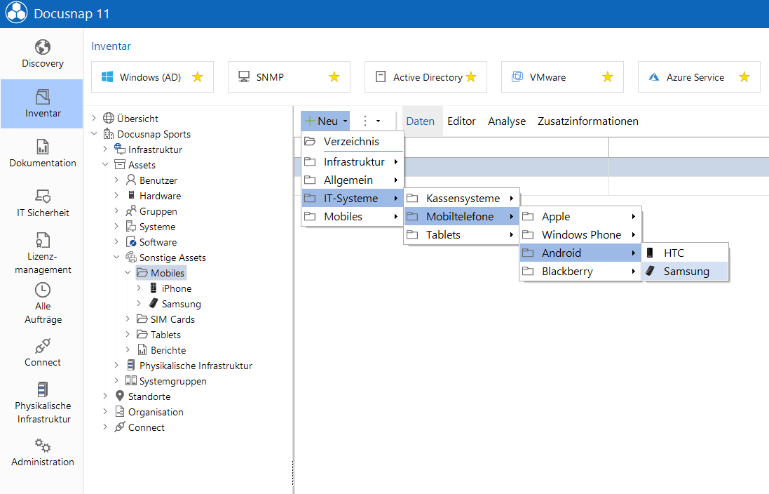 Docusnap-IT-Asset-anlegen