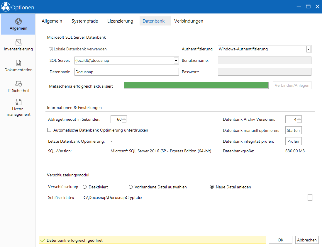 Docusnap-Konfiguration-Datenbank-LocalDB