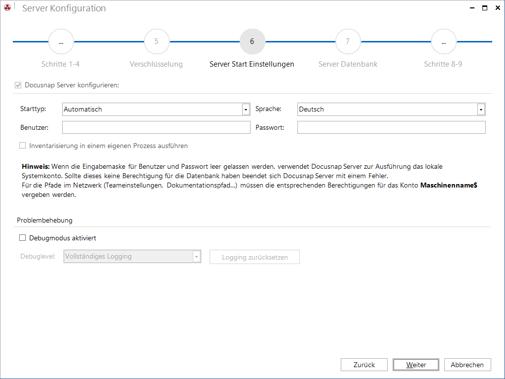 Docusnap-Konfiguration-Server