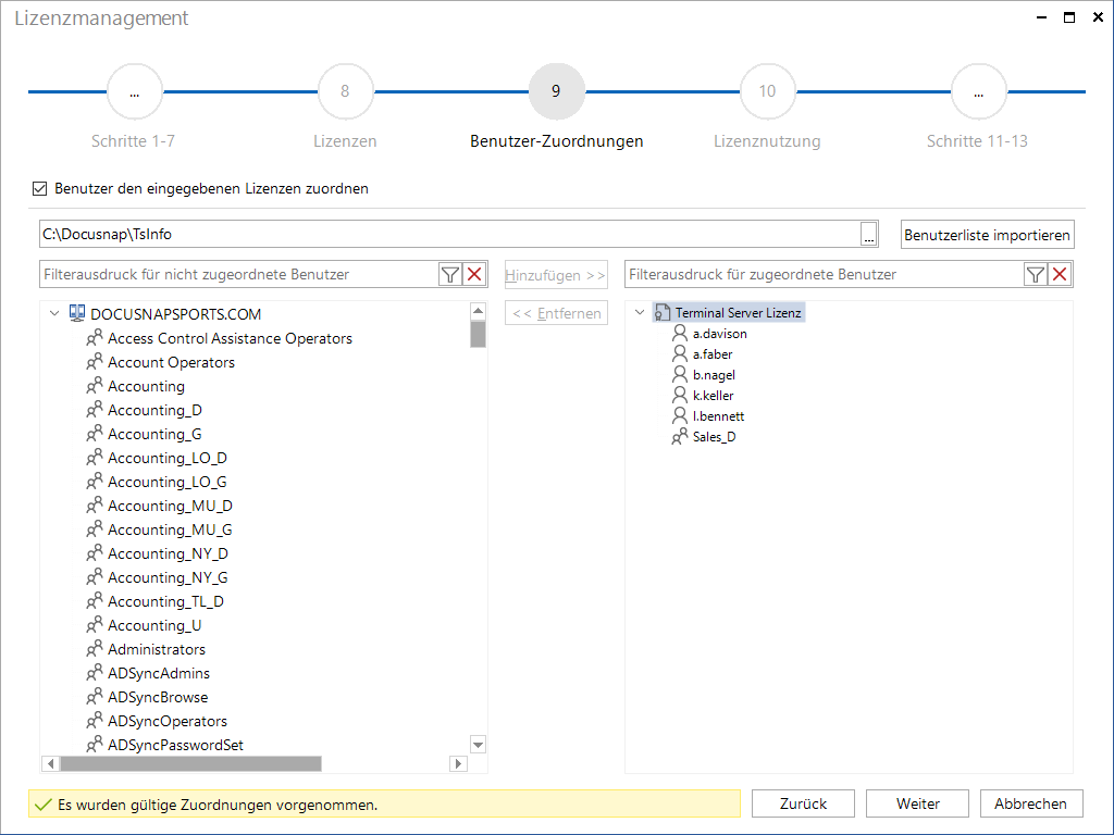 Docusnap-Lizenzmanagement-Benutzer-Zuordnung-Benutzerliste