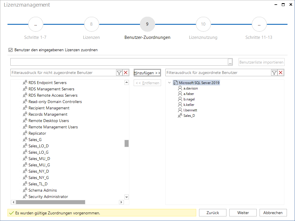 Docusnap-Lizenzmanagement-Benutzer-Zuordnung