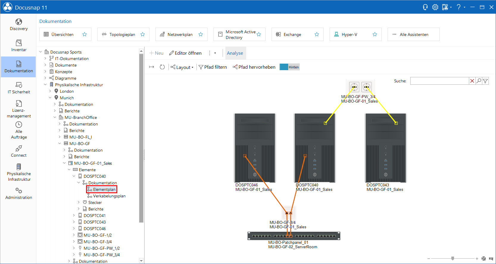 Docusnap-Physikalische-Infrastruktur-Elementplan