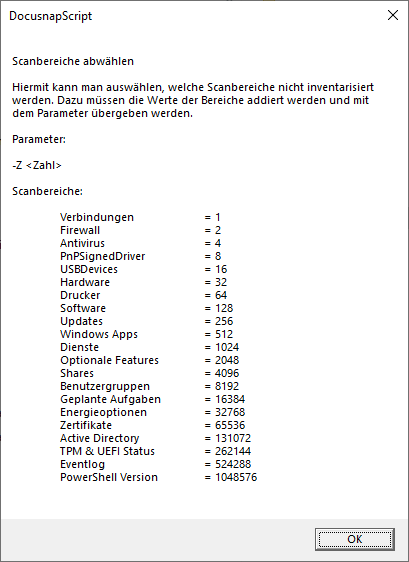 Docusnap-Skript-Windows-Komponenten-Hilfe