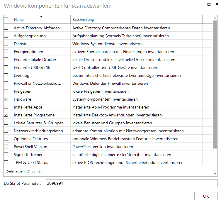 Docusnap-Skript-Windows-Komponenten