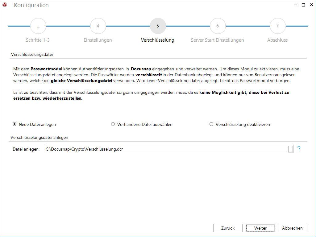 Docusnap-Konfiguration-Verschlüsselung