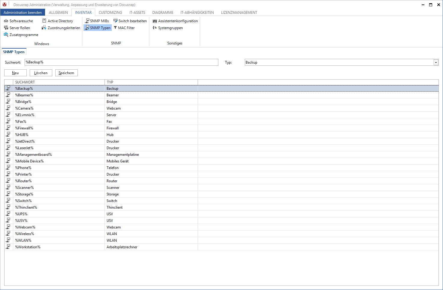 Docusnap-Administration-Inventar-SNMP-Typen