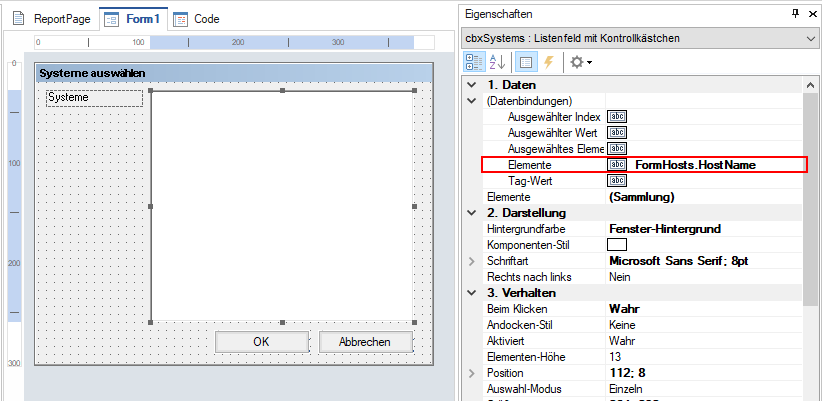 Docusnap-Berichte-Dialog-Listenfeld