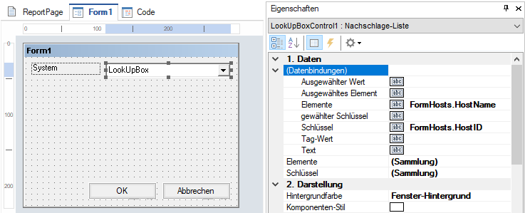 Docusnap-Berichte-Dialog-Nachschlageliste